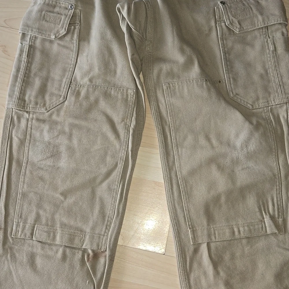 Deluth Tan Cargo Double Knee Well Loved Pants Size 30